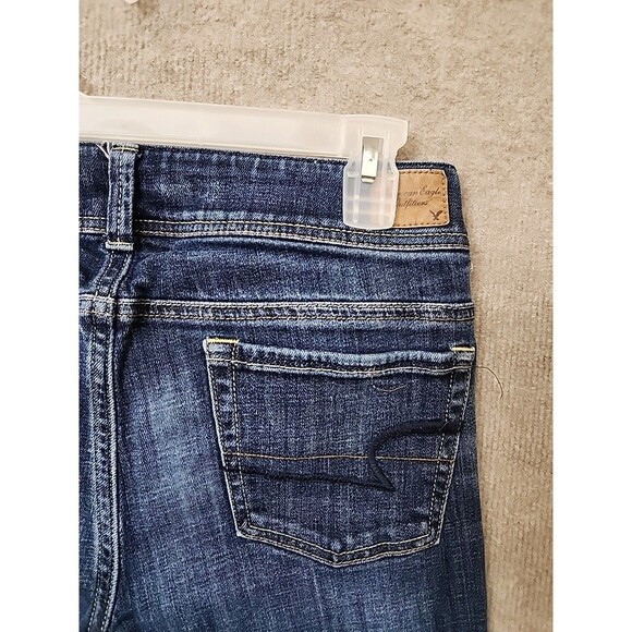 American Eagle Original Boot Cut Jeans Womens 10 Short Blue Dark Wash Stretch - Picture 5 of 8